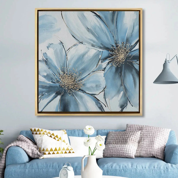 Tableau décoratif - Blooming Flowers Blue  Tableaux décoratifs uniques au Maroc | lepinceau.ma