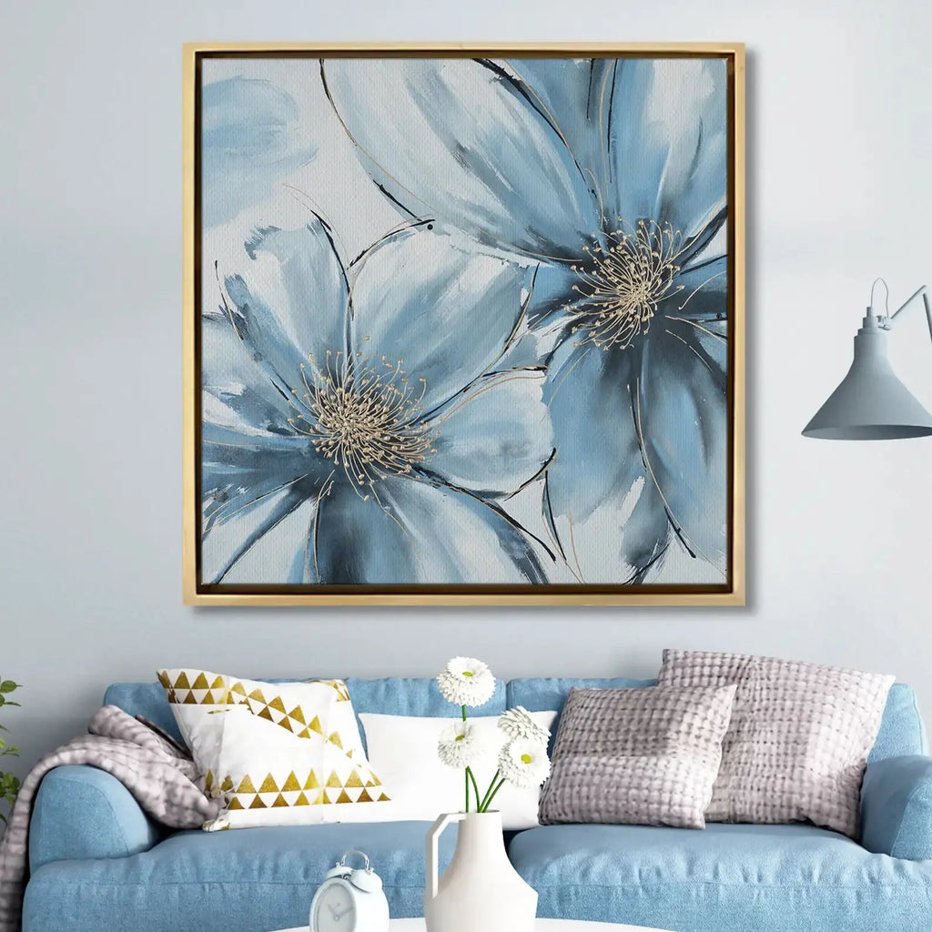 Tableau décoratif - Blooming Flowers Blue  Tableaux décoratifs uniques au Maroc | lepinceau.ma