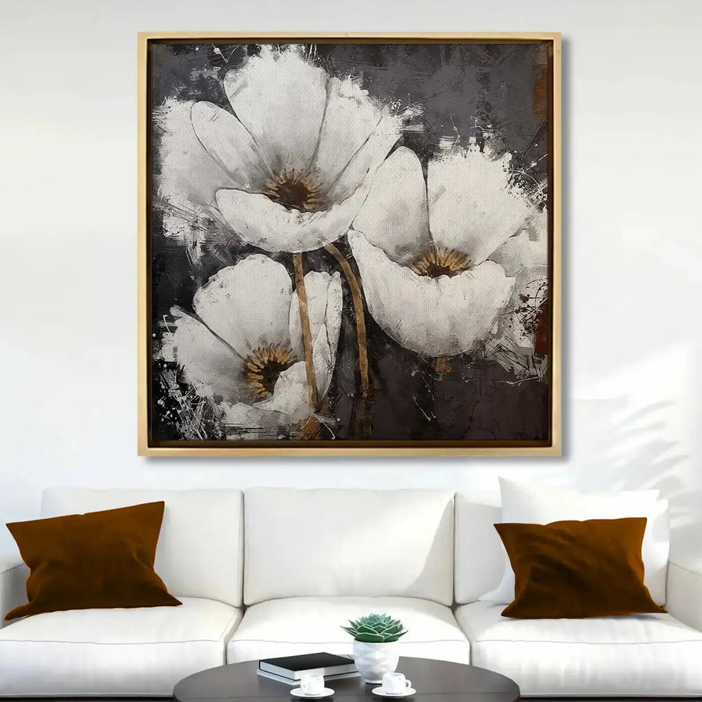 Tableau décoratif - Blooming Flowers White  Tableaux décoratifs uniques au Maroc | lepinceau.ma