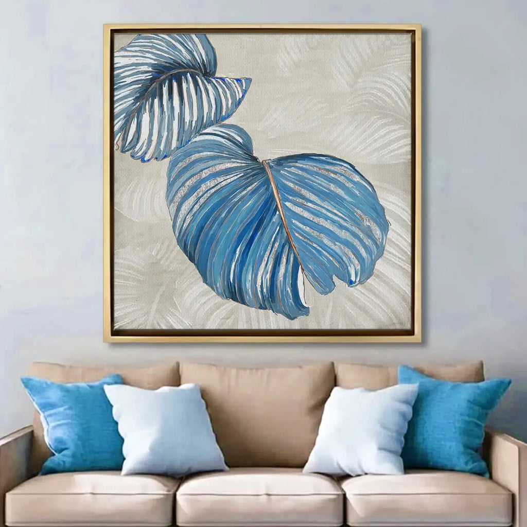 Tableau décoratif -  The Beauty of Blue Leaves  Tableaux décoratifs uniques au Maroc | lepinceau.ma