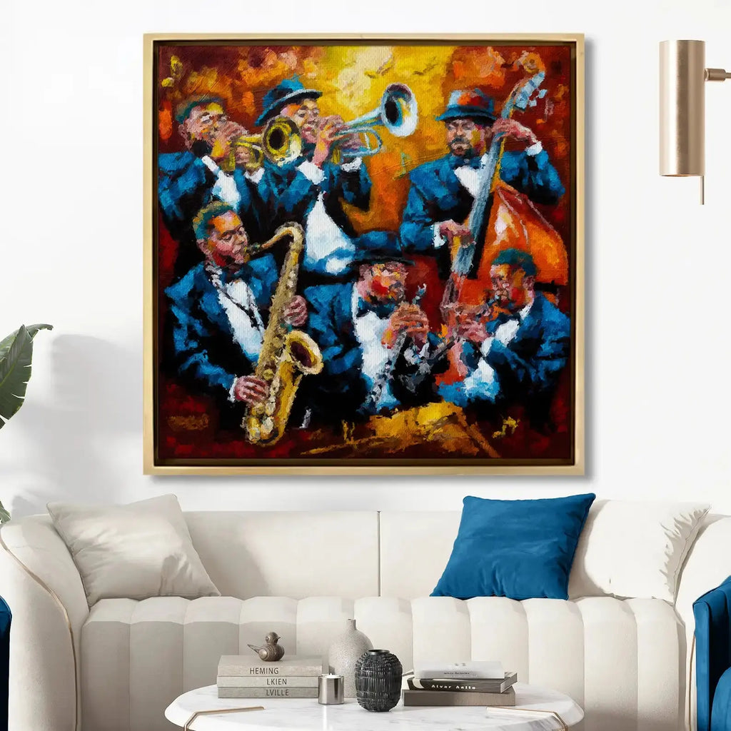 Tableau décoratif - Vibrations of Jazz  Tableaux décoratifs uniques au Maroc | lepinceau.ma