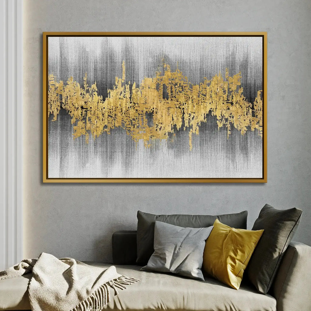 Tableau décoratif - Abstract Metallic Waves  Tableaux décoratifs uniques au Maroc | lepinceau.ma