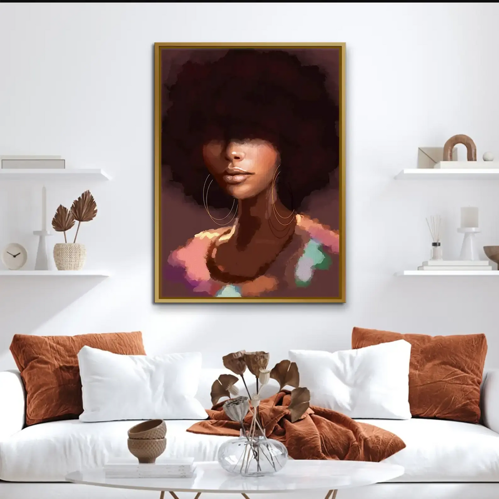 Tableau décoratif - Afro Élégance  Tableaux décoratifs uniques au Maroc | lepinceau.ma