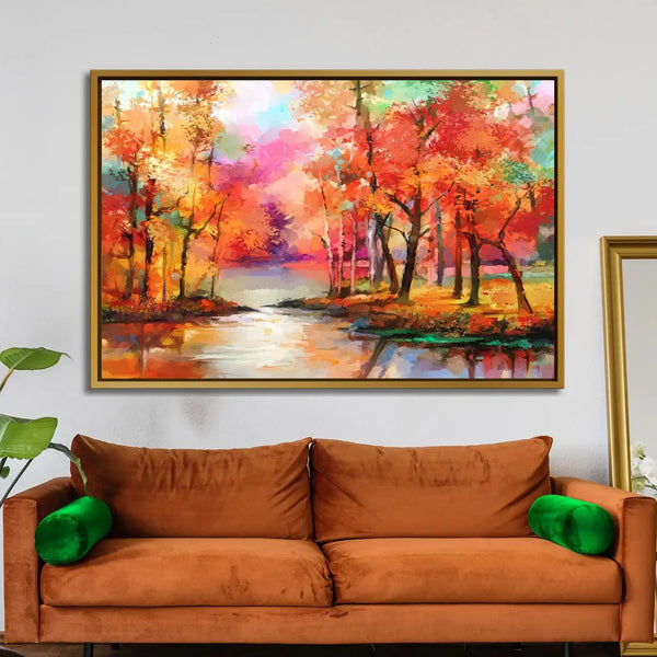Tableau décoratif - Arbres d'Automne Colorés  Tableaux décoratifs uniques au Maroc | lepinceau.ma