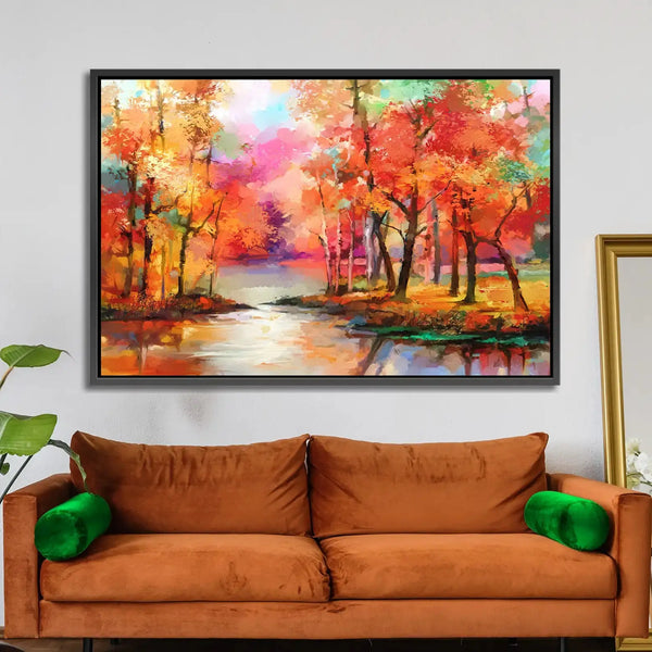 Tableau décoratif - Arbres d'Automne Colorés  Tableaux décoratifs uniques au Maroc | lepinceau.ma