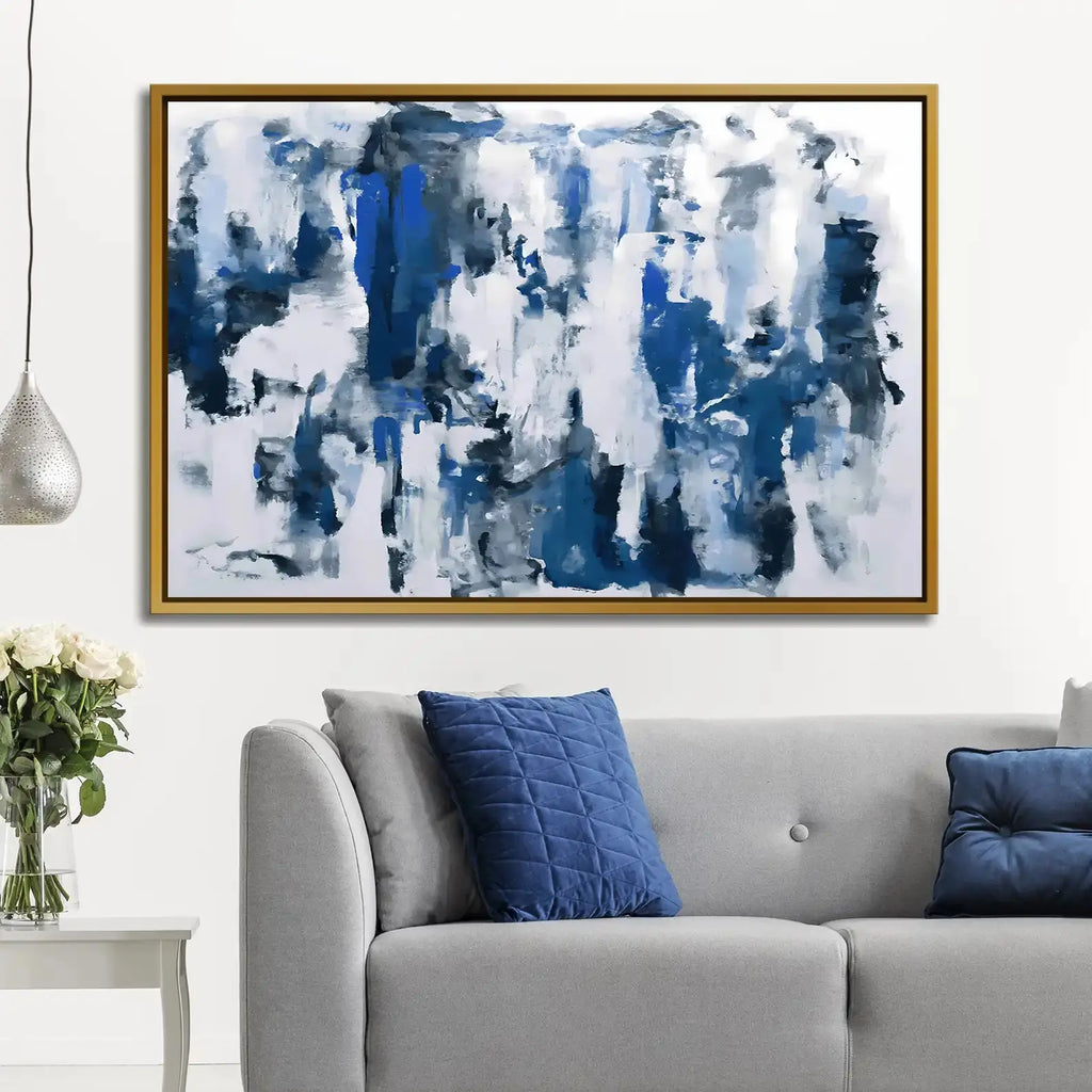 Tableau décoratif - Bleeding Blue  Tableaux décoratifs uniques au Maroc | lepinceau.ma