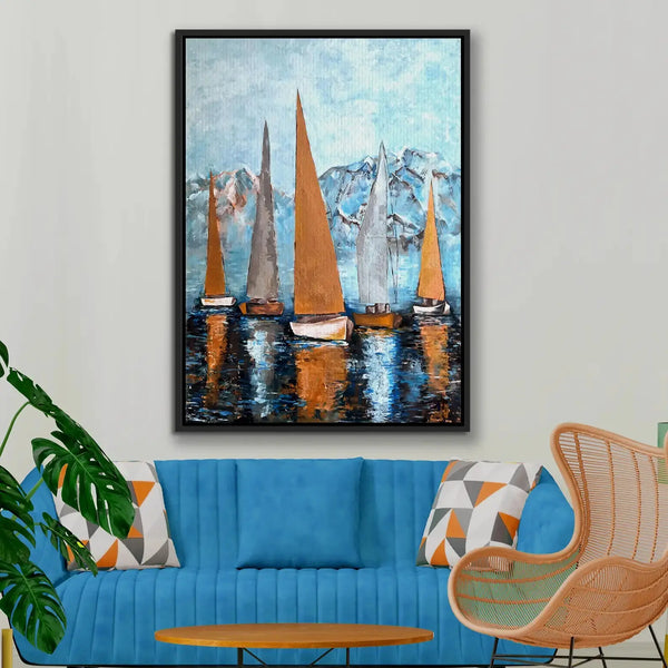 Tableau décoratif - Golden Sail  Tableaux décoratifs uniques au Maroc | lepinceau.ma