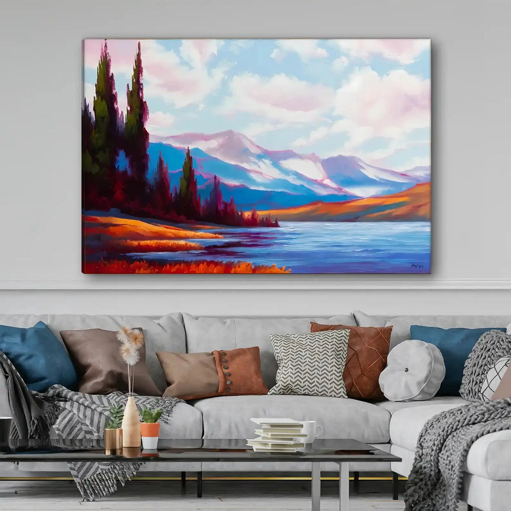 Tableau décoratif - MOUNTAIN LAKE  Tableaux décoratifs uniques au Maroc | lepinceau.ma