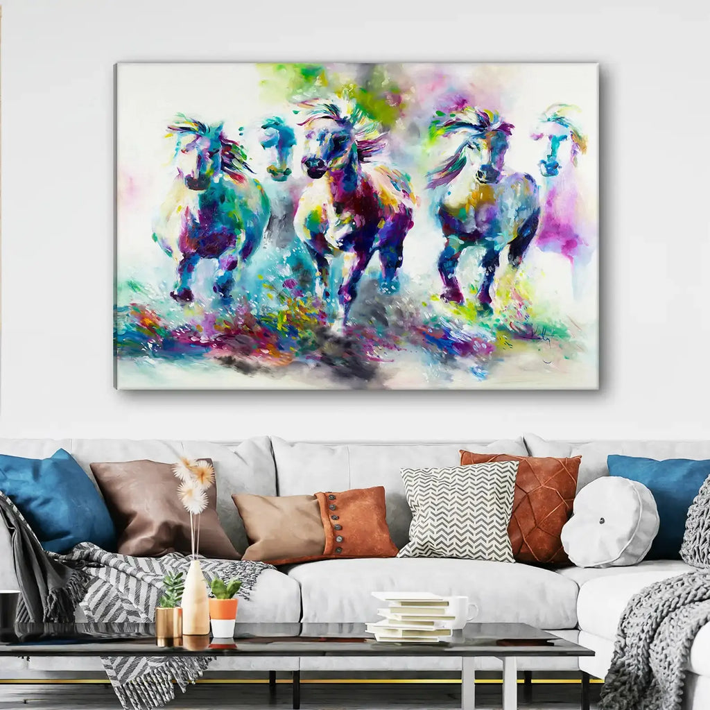 Tableau décoratif - Wild Horses  Tableaux décoratifs uniques au Maroc | lepinceau.ma