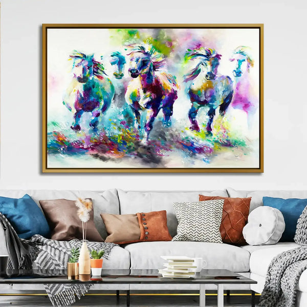 Tableau décoratif - Wild Horses  Tableaux décoratifs uniques au Maroc | lepinceau.ma